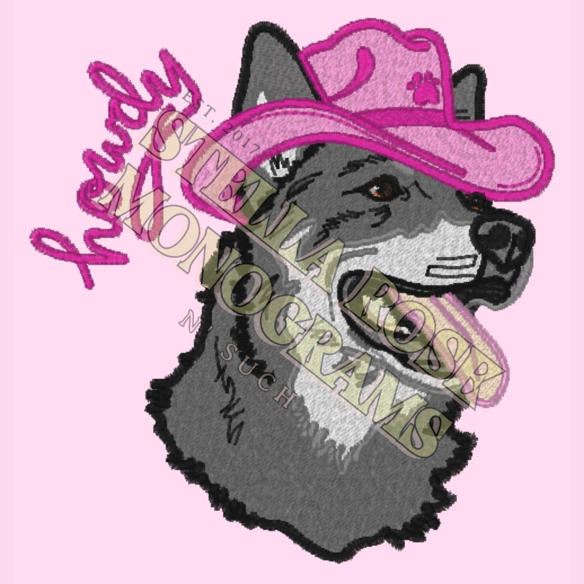 Howdy Blue Heeler 5 Inch Embroidery Design Digital Download @artistryb ...